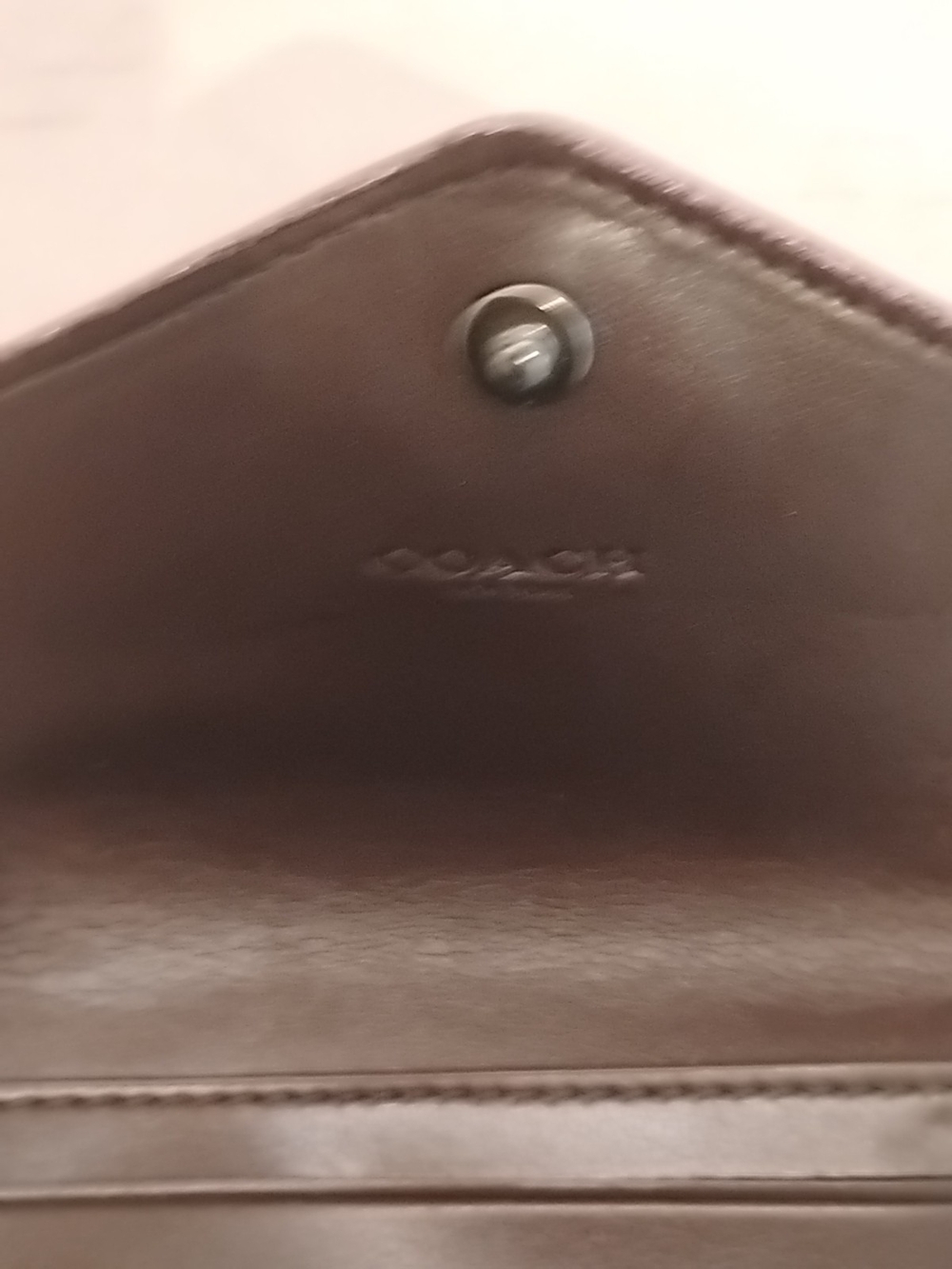 Coach Pebbled Leather Small Wallet in Metallic Pink - Picture 4 of 7